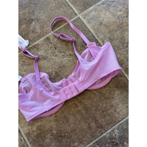 Aerie Smoothez Mesh Balconette Unlined Bra Raspberry Peak 32D - Picture 8 of 8